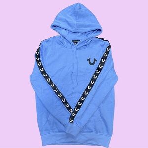 True Religion Blue Hoodie with Logo Accents